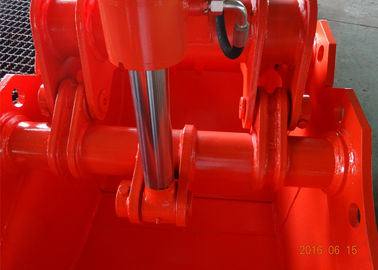 Artículo grande modificado para requisitos particulares accesorio largo del cilindro del color rojo del gancho agarrador del excavador del alcance