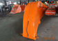 El excavador largo anaranjado del alcance resuena gama más grande resistente del trabajo con el soporte de lámpara